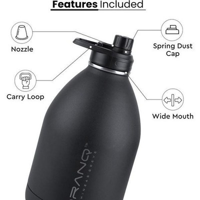 Gallon Water Insulated Bottle with Straw 2 Lids 128 oz Jug Double Wall Stainless