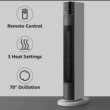 Image of Tower Heater & Fan 2in1 - 2200W Eco, Oscillating, 2 Fan Speeds & 3 Heat Settings