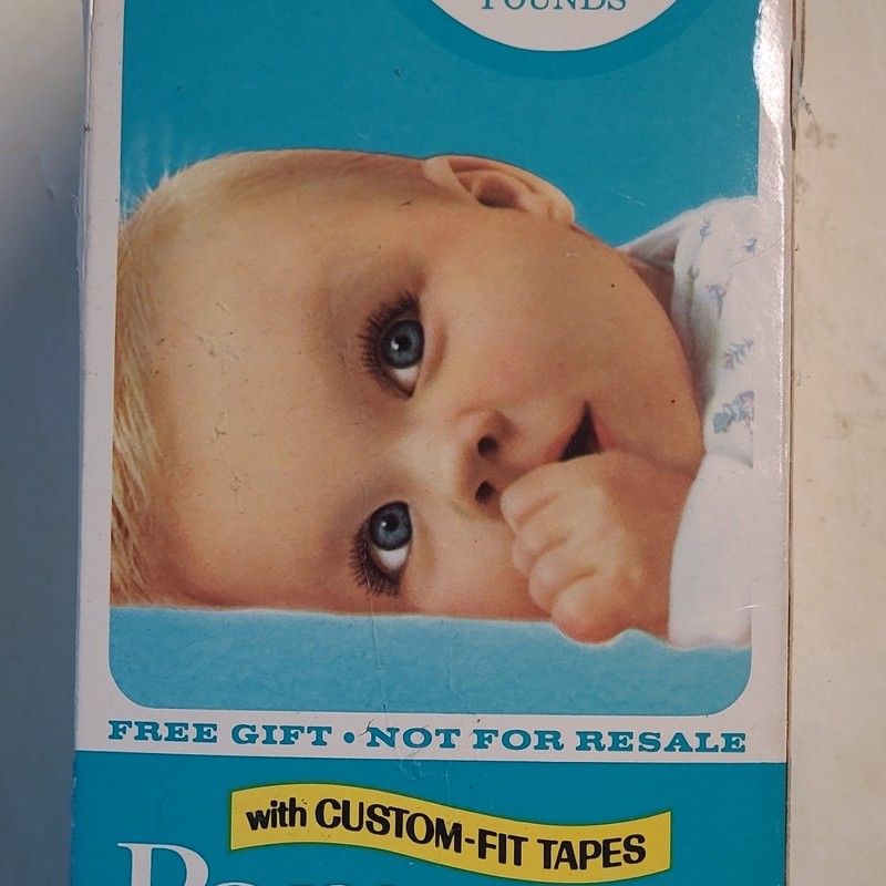 1974 Baby Disposable Diapers Box with Custom-Fit Tapes Vintage!