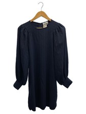 GANNI Long Sleeve One Piece 36 Polyester NVY Striped 1567