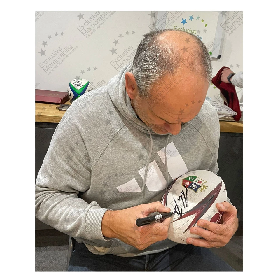 Balón de rugby firmado por Martin Johnson British and Irish Lions 2025. Vitrina Foto 4 de 4