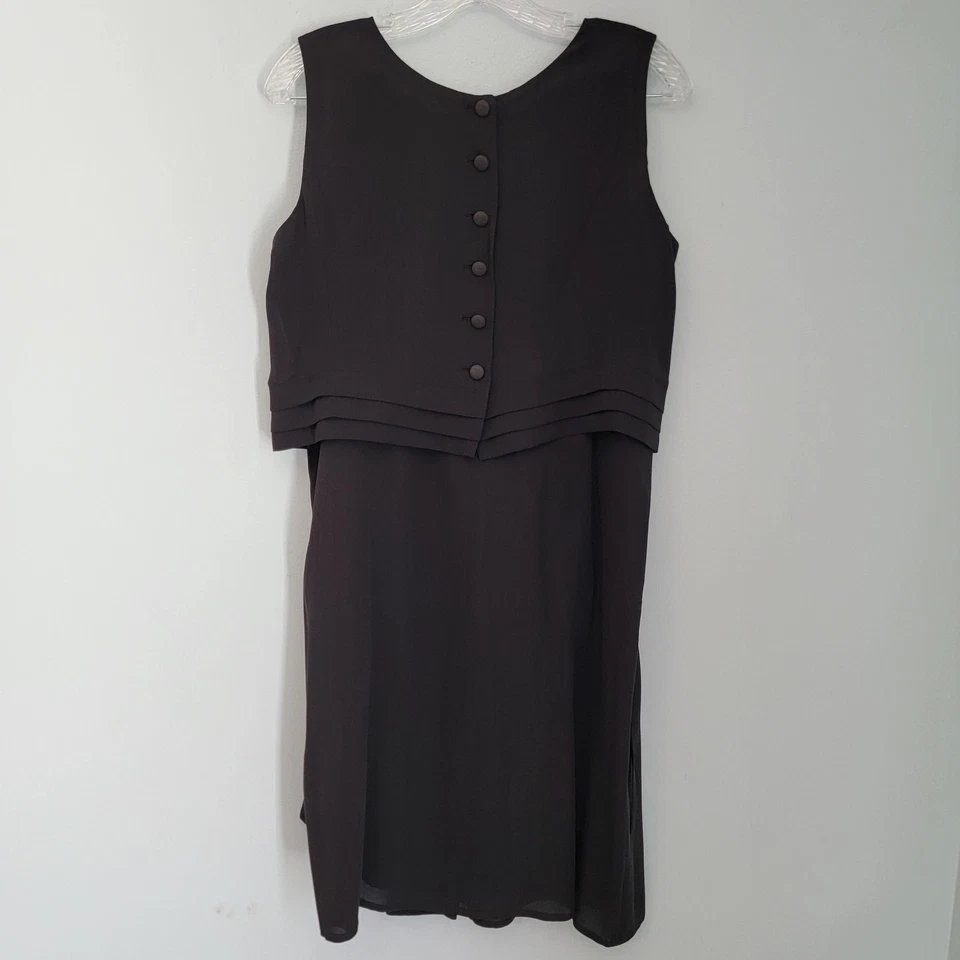MAX MARA Pura Seda Falda Envolvente Y Top Sin Mangas Negro 100% Seda Talla US8 2 PIEZAS Conjunto Foto 2 de 4