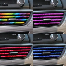20 Pcs Car Air Conditioner Decoration Strip Waterproof for Vent Outlet Shiny