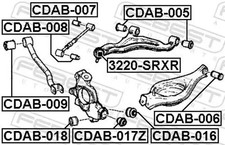Silentbloc de bras de suspension centre CDAB-018 FEBEST pour CADILLAC STS CTS