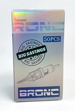 BRONC 50PCS Tattoo Cartridge Needles 1007RM - 7RM #10 Bugpin 0.30mm 7 Curved