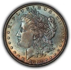1882 $1 Morgan Silver Dollar - Luster - PQ Rainbow Toning - SKU-D7888