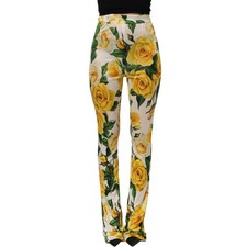 DOLCE & GABBANA Pants Multicolor Floral High Waist Straight IT40/US6/S 1730usd