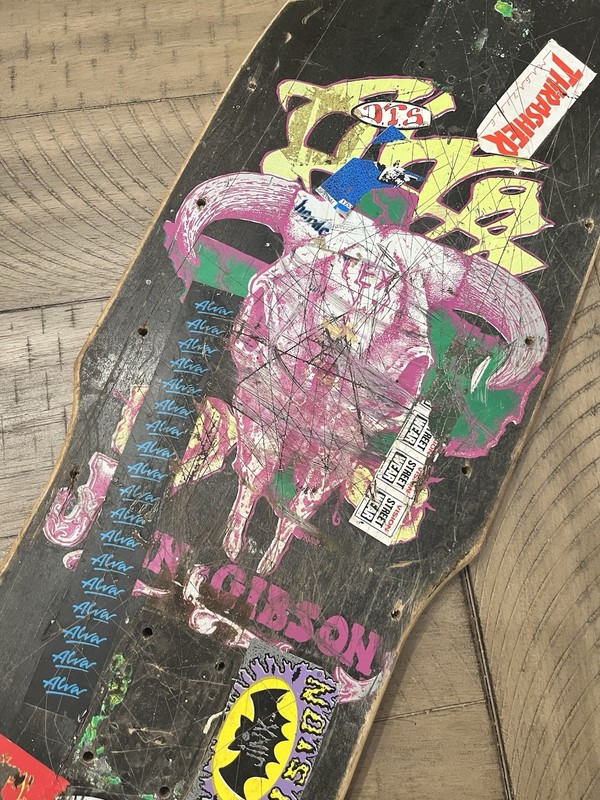 Vintage ALVA John "Tex" Gibson Skateboard Deck 80's Original Wall Art Piece