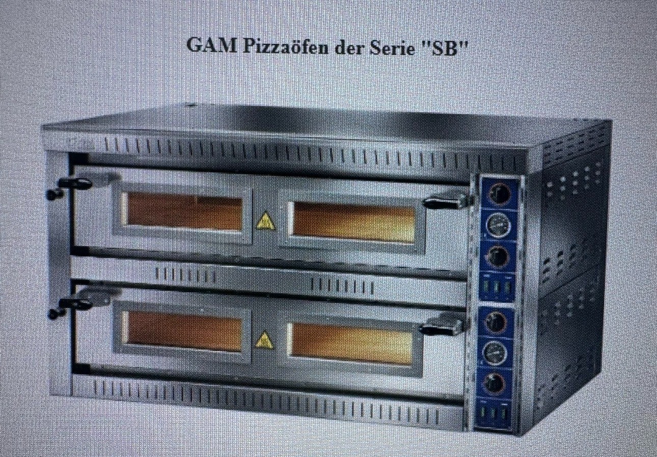 Pizzaofen GAM SD44 TOP Vollschamottstei 4+4 Pizzen (Ø 34 cm) Doppell Backkammern