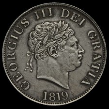 1819 George III Milled Silver Half Crown, G/EF #2