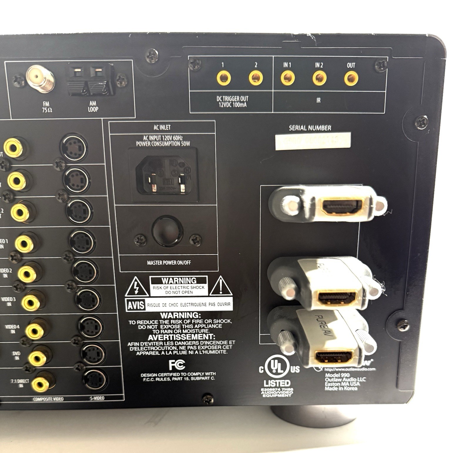 Outlaw 990 7.1 Channel Preamp Processor with DVI to HDMI adaptors