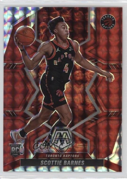 2021-22 Panini Mosaic Rookies Red Mosaic Prizm Scottie Barnes #207 12yh