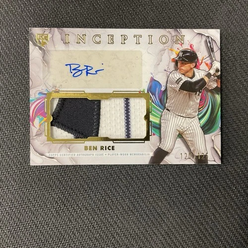 BEN RICE Rookie Yankees Logo Patch Auto /125 RC 2025 Topps Inception Baseball BK