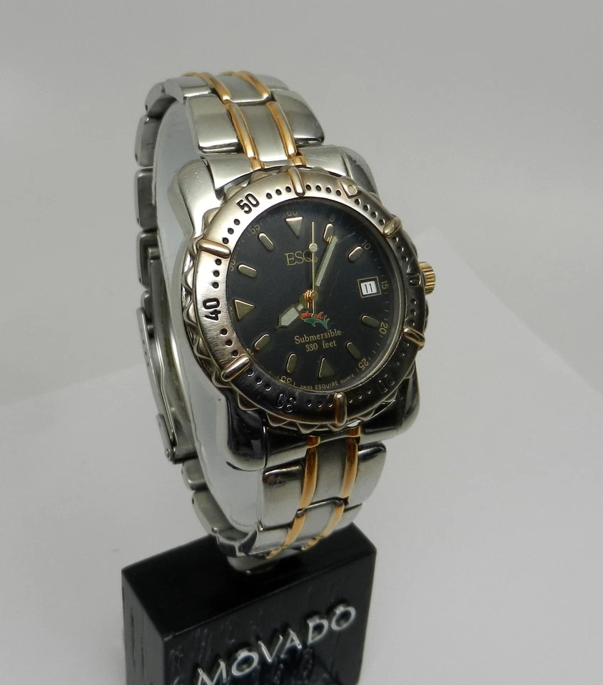 Men's Authentic ESQ Swiss Esquire 40mm Submersible Dive Diver Vintage Watch - image 3 of 4