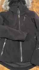 Spyder Skyline Jacket Womens Size 4  Black  Insulated Detachable Faux Fur Hood