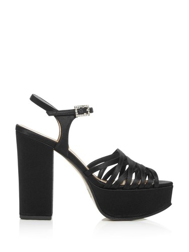 MARC JACOBS Womens Black 1-1/2" Platform The Gram Block Heel Heeled Sandal 38 - Picture 9 of 9