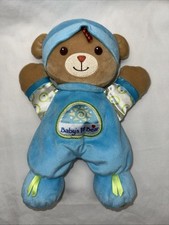 Fisher Price BABY's 1st BEAR Blue Lovey Plush Rattle Infant Baby Boy Stuffed