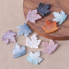 20x20mm Maple Leaf Shape Handmade Colorful Lampwork Glass Loose Pendants Beads