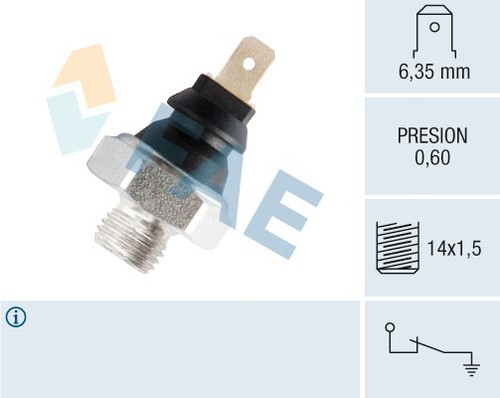 11260 OIL PRESSURE SENSOR GAUGE UPPER FAE FOR LADA 1200-1600,1200-1500,NIVA - Picture 2 of 5