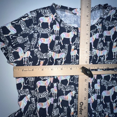 Crewcuts Top Girls 10 Peplum Short Sleeve Shirt Zebras 100% Cotton Kids JCrew - Picture 4 of 13