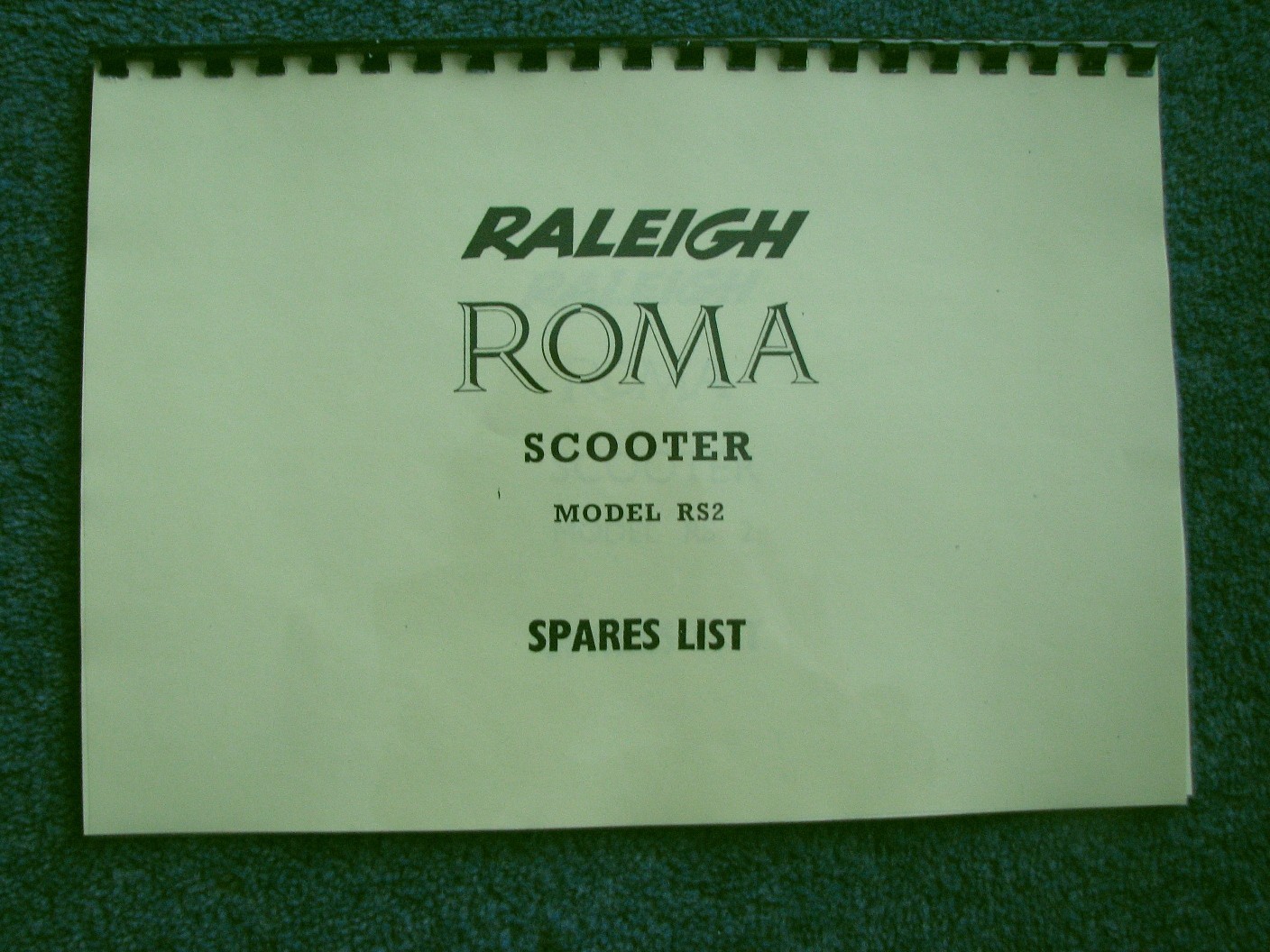 Raleigh Roma Scooter RS2 19621964 Parts List RAL11 eBay