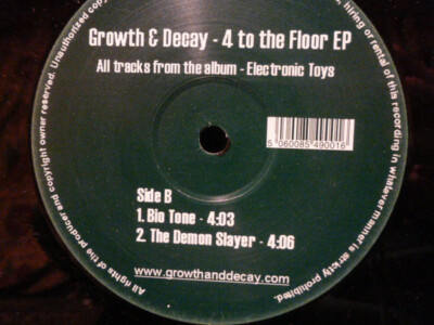 GROWTH & DECAY - THE BIG BEATS EP - 2004  SONIC BLAST PROMO VINYL 12'', NEW