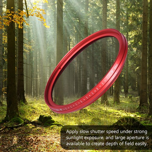 FOTGA 67mm Slim Fader Variable Filter Neutral Density ND2 to ND400 Red Z7I9 - Picture 6 of 9