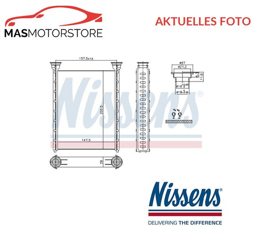 WÄRMETAUSCHER INNENRAUMHEIZUNG NISSENS 707214 P NEU OE QUALITÄT