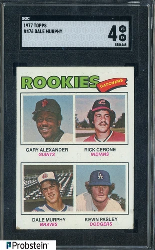 1977 Topps #476 Rookies Catchers w/ Dale Murphy RC Rookie SGC 4