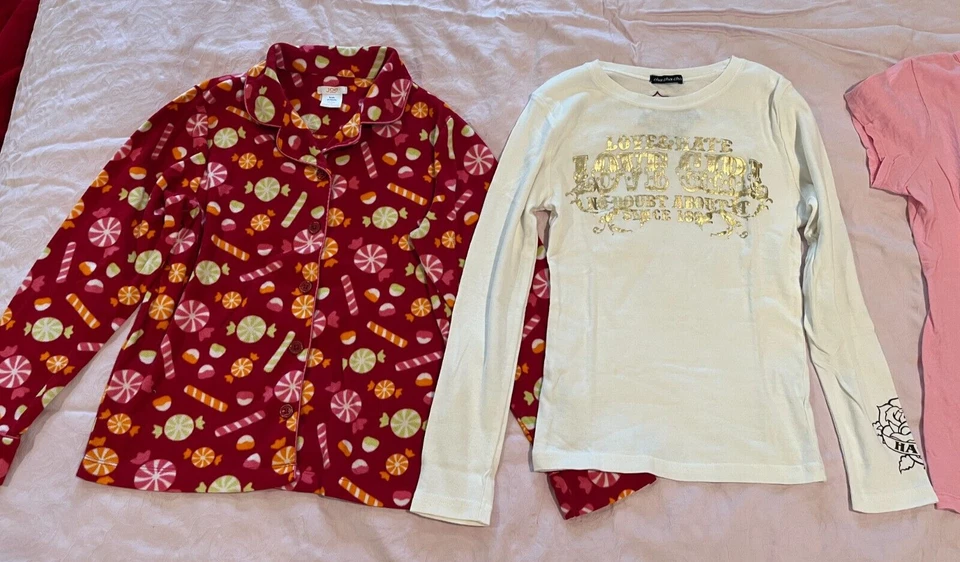 Lote de 6 piezas Camisas Chacha Joe Airlyfired GapKids Chacha Joe para niñas Talla 14/16 PJ Top Pantalones Foto 4 de 4