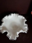 Vintage Fenton 5 1/2 inch Silver Crest Double Ruffled Bowl see photos