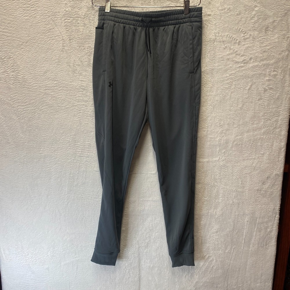 Under Armour Fleece Joggers Men's Large Tall Gray Coldgear Mid Rise Drawstring