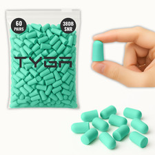 TYGA Store Soft Foam Ear Plugs 60 Pairs, 38dB SNR - Best for Sleeping Mint Green