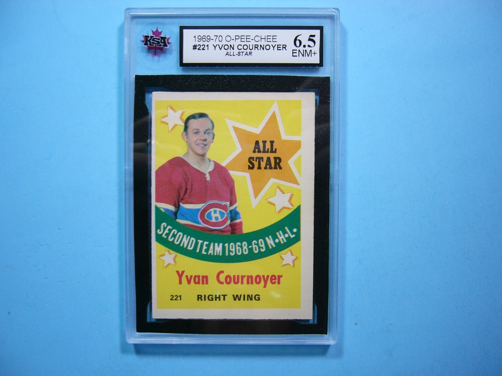 1969/70 O-PEE-CHEE HOCKEY CARD #221 YVAN COURNOYER AS KSA 6.5 EX/NM+ SHARP+ OPC