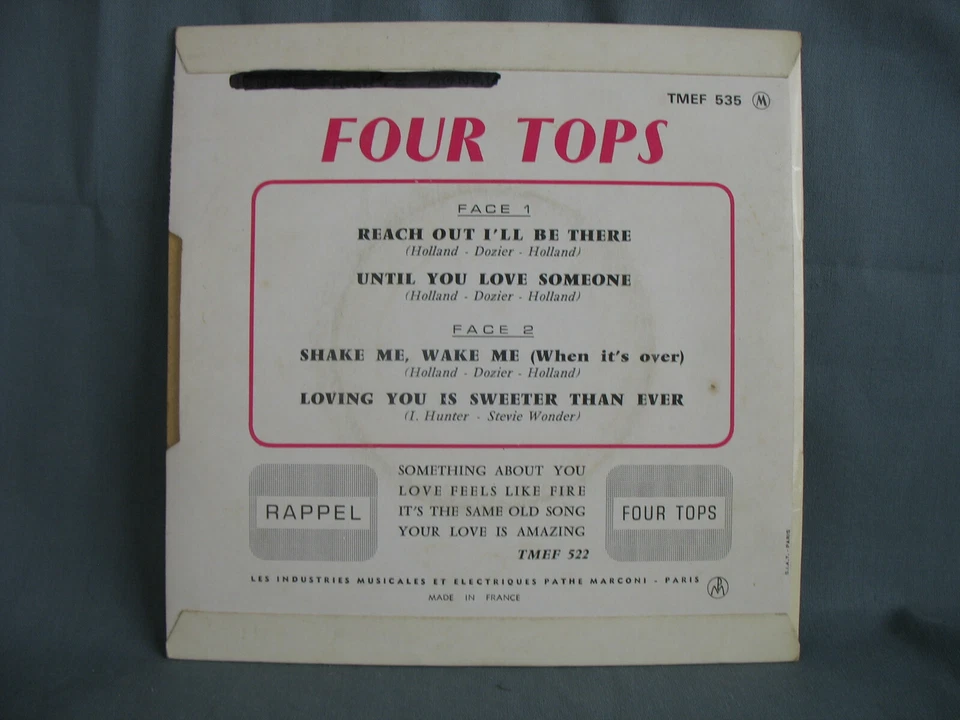 EP - FOUR TOPS - FRENCH EP - Funk Soul - Tamla Motown 1966 - TMEF 535 - Photo 3/3