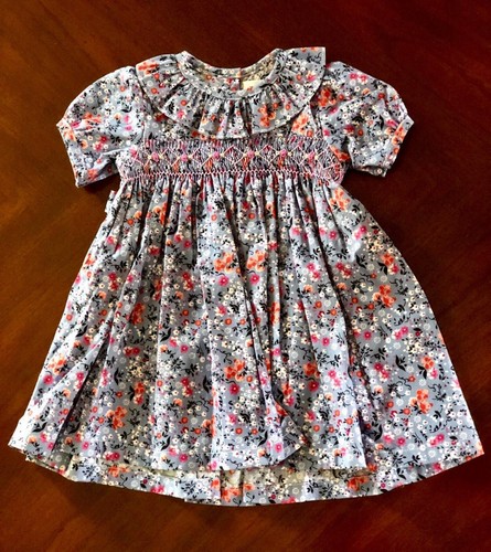 Floral Hand-Smocked Embroidered Dress 