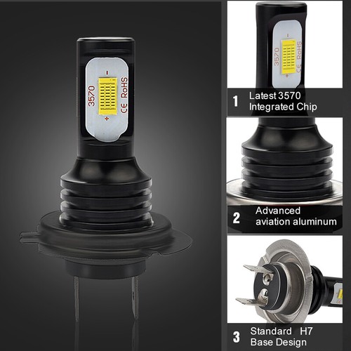 Pair H7 LED Headlight Bulbs Kit High/Low Beam 6000K For TOYOTA CELICA 1999-2005 - Foto 5 di 11