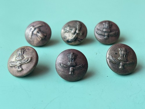 Collectible Old Fine Brass Indian Air Force (IAF) pilot's tunic Buttons 6 Piece. - Picture 2 of 13