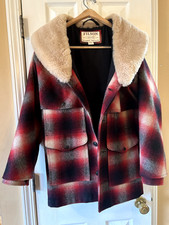 Filson Lined Mackinaw Wool Tracker Packer Sheepskin Shearling Women's Xs Coat