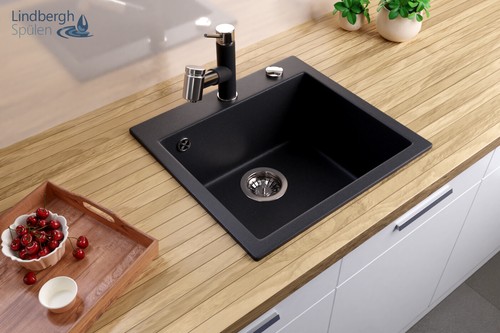 LINDBERGH® Granit Spüle inkl. Siphon Einbauspüle Küchenspüle Spüle KÜCHE Becken - Picture 13 of 28