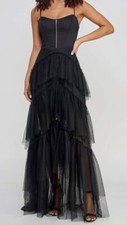 City Studio Women's Black Zippered Spaghetti Strap Gown Dress Juniors Size 7/8