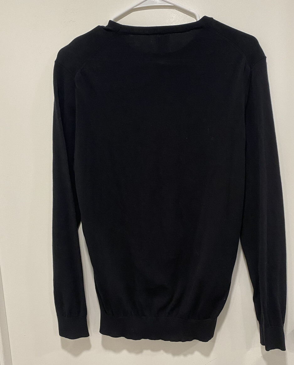 Zara Size M Basic Black Solid Pullover Long Sleev… - image 5