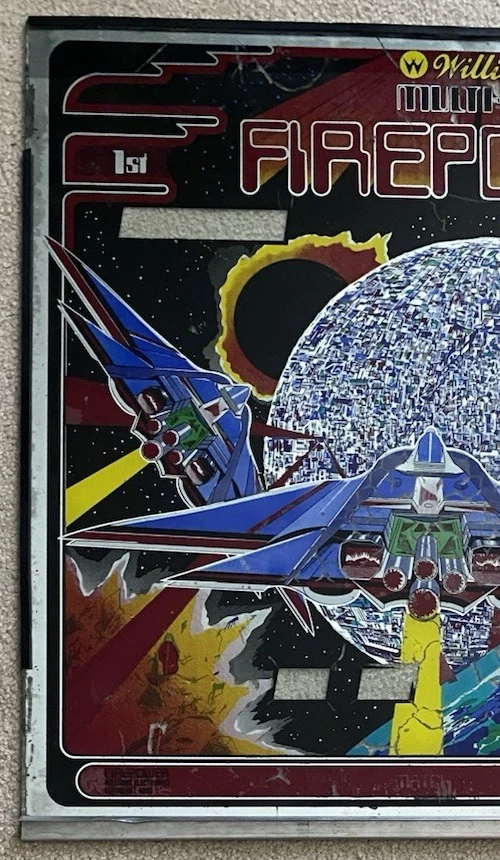 Williams Firepower Pinball Máquina Juego Cristal Trasero 1980 Repuesto Constantine Foto 3 de 4