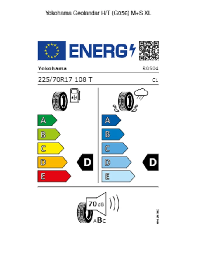 2x YOKOHAMA GEOLANDAR H/T G056 225/70 R17 108T  M+S  Sommer Reifen DOT 16 - Bild 2 von 2