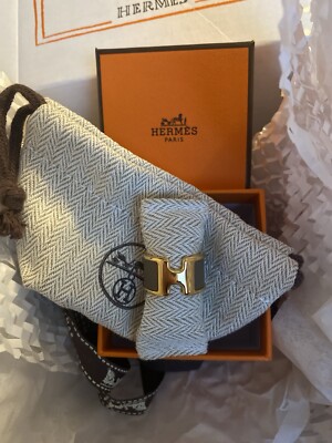 HERMES Olympe Ring, groß, Gold, Etoupe, Unisex, Gr. M
