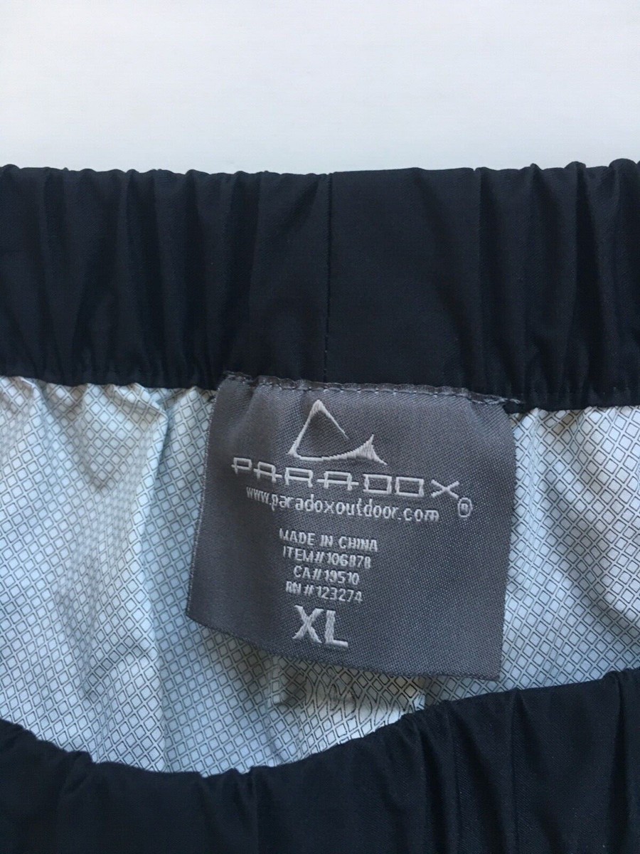 Paradox Mens Black Nylon Waterproof Rain Windbreaker Packable