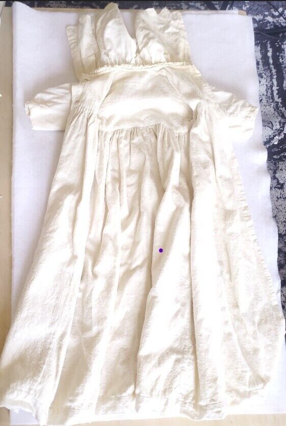 Vintage Christening Gown 31" with lining & embroi… - image 1