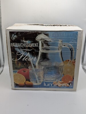 Vintage Luminarc Arcoroc Etched Lemonade Tumblers 8oz France