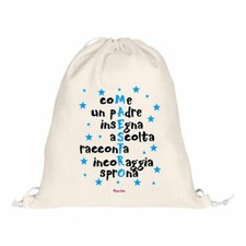 zaino poliestere 36x40 beige chiaro scritta maestro scuola regalo alunni