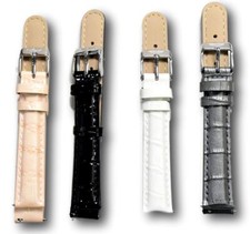 Invicta 16mm Watch Band Women's Leather Silver Buckle Leather Watch Straps